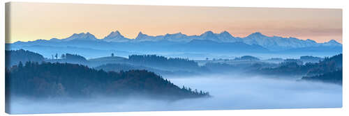 Leinwandbild Herbstpanorama über dem Emmental mit den Berner Alpen