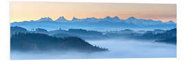 Foam board print Autumn panorama over the Emmental with the Bernese Alps