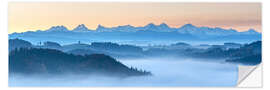 Sticker mural Autumn panorama over the Emmental with the Bernese Alps