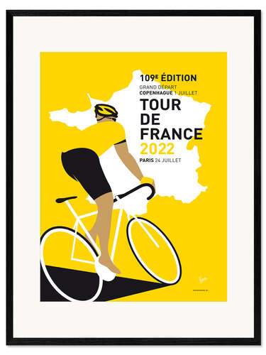 Impresión de arte enmarcada Cycling France 2022