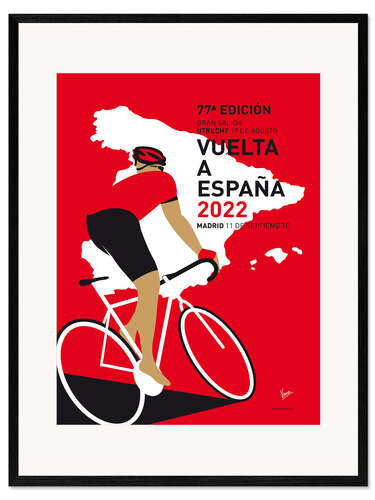 Impressão artística com moldura Cycling Spain 2022