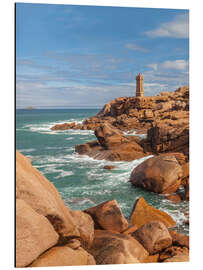 Aluminium print Lighthouse on the Pink Granite Coast, Brittany