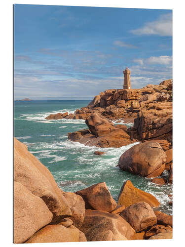 Quadro em plexi-alumínio Lighthouse on the Pink Granite Coast, Brittany