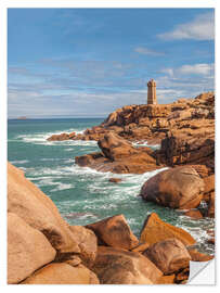 Adesivo murale Lighthouse on the Pink Granite Coast, Brittany