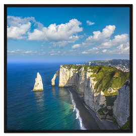 Gerahmter Kunstdruck Steilküste Falaise d'Étretat, Normandie