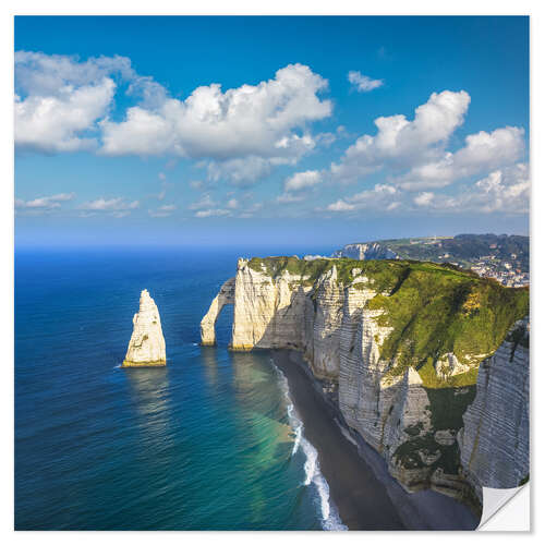 Selvklebende plakat Falaise d'Étretat, Normandie