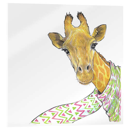 Acrylglas print Cute giraffe with scarf