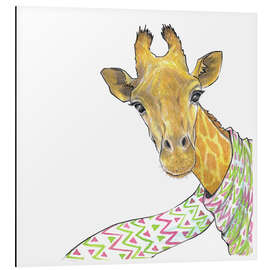 Aluminiumsbilde Cute giraffe with scarf