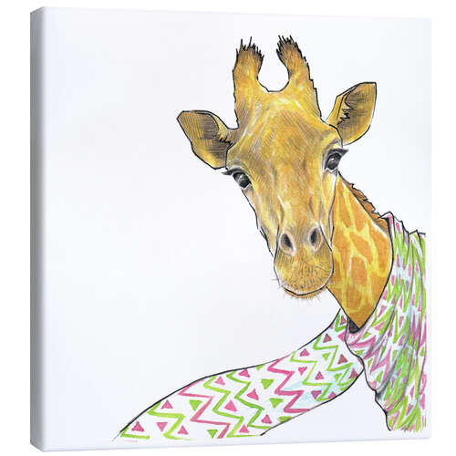 Canvas-taulu Cute giraffe with scarf