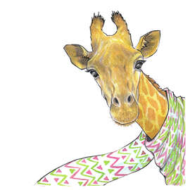 Magnettafel Süße Giraffe mit Schal