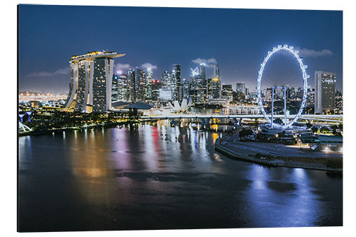 Tableau en aluminium Singapore skyline at night