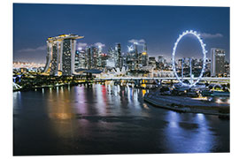 Foam board print Singapore skyline at night