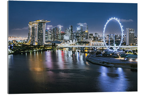 Galleriataulu Singapore skyline at night