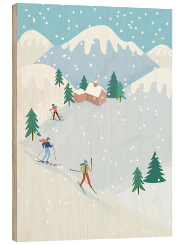 Wood print Nordic Skiing