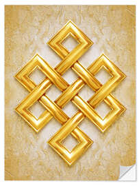 Wall sticker Golden endless knot - shining gold