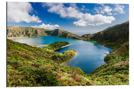 Tableau en aluminium Lagoa do Fogo crater lake in the Azores