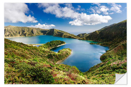 Naklejka na ścianę Lagoa do Fogo crater lake in the Azores