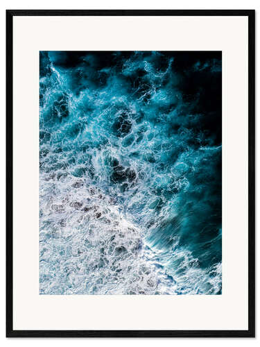 Impressão artística com moldura Wild surf in the Azores
