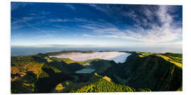 Foam board print Caldera Sete Cidades on the Azores island of Sao Miguel