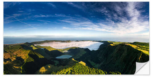 Selvklebende plakat Caldera Sete Cidades on the Azores island of Sao Miguel