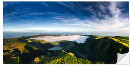 Selvklebende plakat Caldera Sete Cidades on the Azores island of Sao Miguel