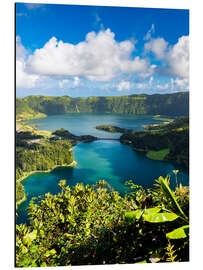 Alubild Vulkan Caldera Sete Cidades auf den Azoren