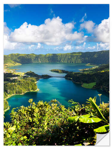 Sticker mural Caldera volcano Sete Cidades in the Azores