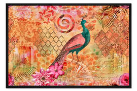 Gerahmter Kunstdruck Orientalischer Dschungelpfau