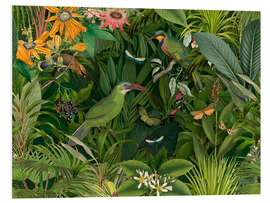 Foam board print Tropical Midnight Jungle Birds