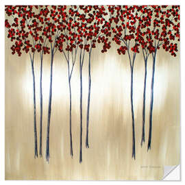 Vinilo para la pared Red tree tops