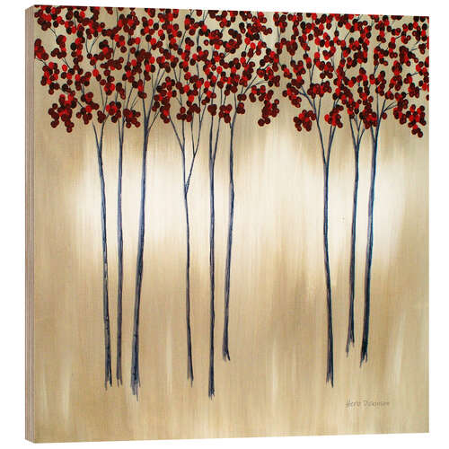 Cuadro de madera Red tree tops