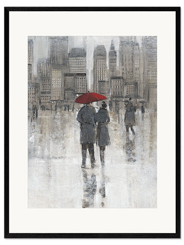 Innrammet kunsttrykk Rain in the City I