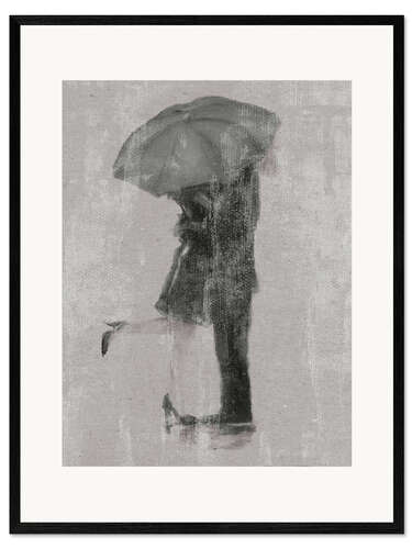 Gerahmter Kunstdruck Regen-Romantik I