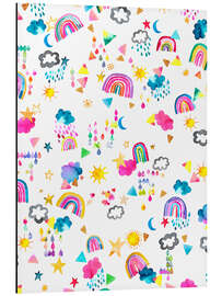 Magnettafel Regenbogen Wolken