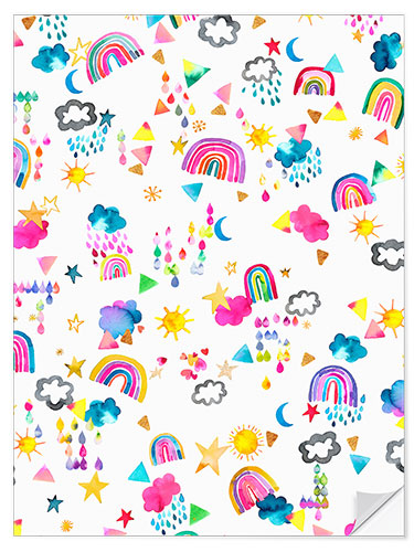 Sticker mural Rainbows Clouds