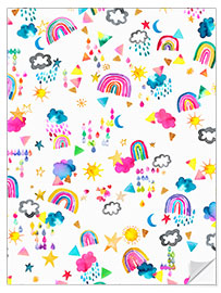 Wandsticker Regenbogen Wolken