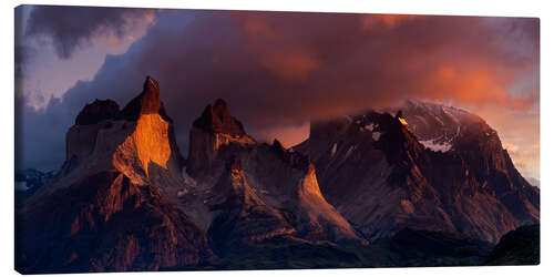 Leinwandbild Cerro Torre brennt, Nationalpark Torres del Paine