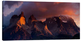 Canvas print Cerro Torre burning, Nationalpark Torres del Paine