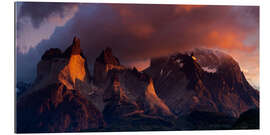 Gallery Print Cerro Torre brennt, Nationalpark Torres del Paine