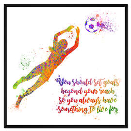 Gerahmter Kunstdruck Frauenfußball Silhouette