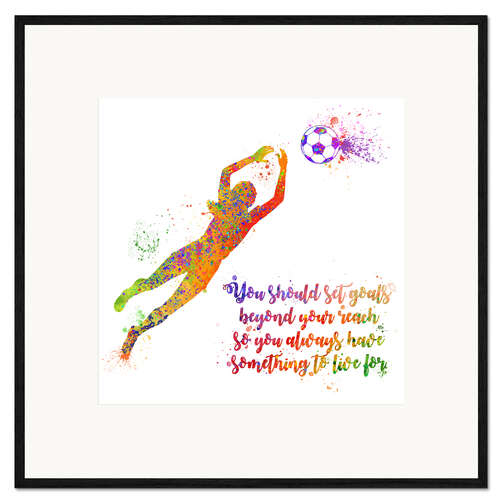 Framed art print Women's soccer silhouette