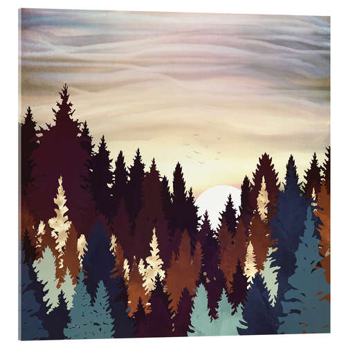 Acrylic print Autumn Forest Sunset