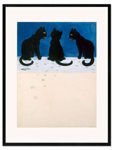 Impression artistique encadrée Black Cats in the Snow