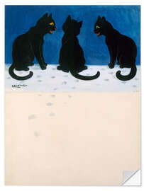 Wandsticker Schwarze Katzen im Schnee