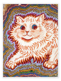 Wall print  Kaleidoscope Cats III - Louis Wain