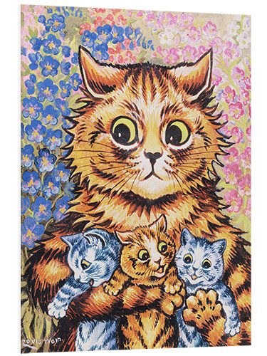 Foam board print A cat with her kittens