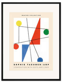 Gerahmter Kunstdruck Composition with Dots and Lines