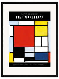 Gerahmter Kunstdruck Composition with Red, Yellow, Blue and Black