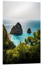 Acrylic print Mizithres, Keri, Zakynthos rocks in turquoise water