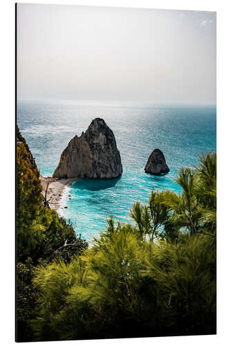 Stampa su alluminio Mizithres, Keri, Zakynthos rocks in turquoise water